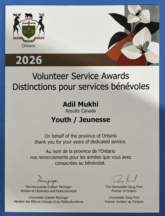 Ontario Volunteer Service Award — Results Canada (2–4 Years)