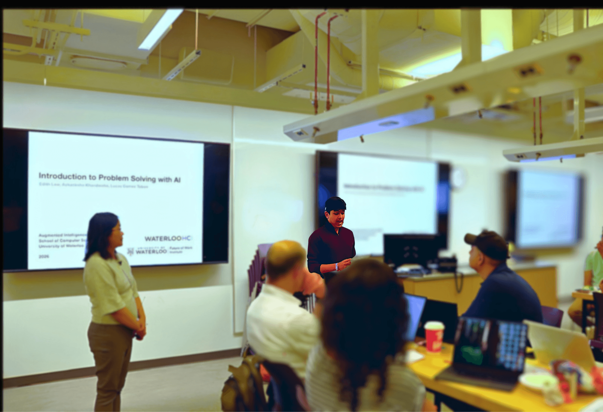 Adil Mukhi leading an AI workshop