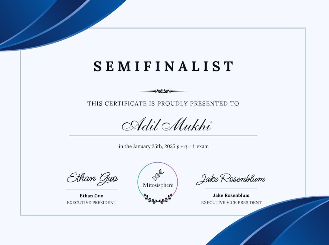 SemiFinalist – (p + q = 1) Exam
