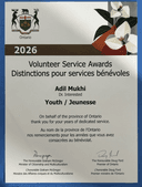 Ontario Volunteer Service Award — Dr. Interested (2–4 Years)