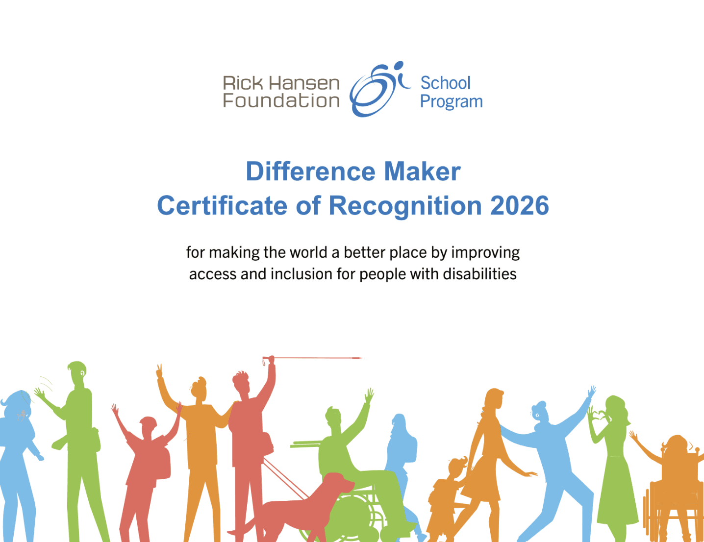 Difference Maker – Certificate of Recognition 2026