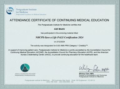 NHCPS – Save a Life PALS Certification 2024