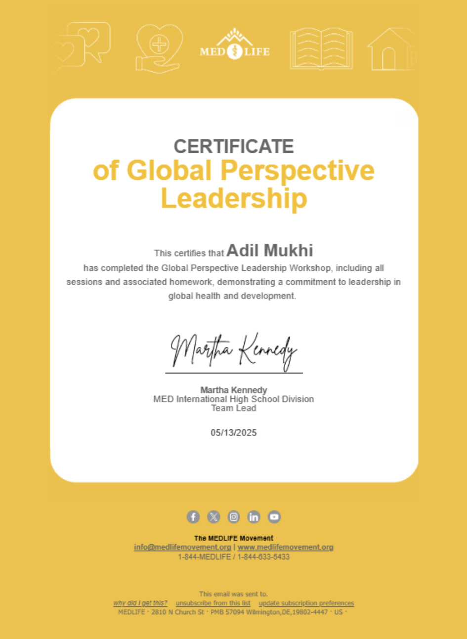 Certificate of Global Perspective Leadership
