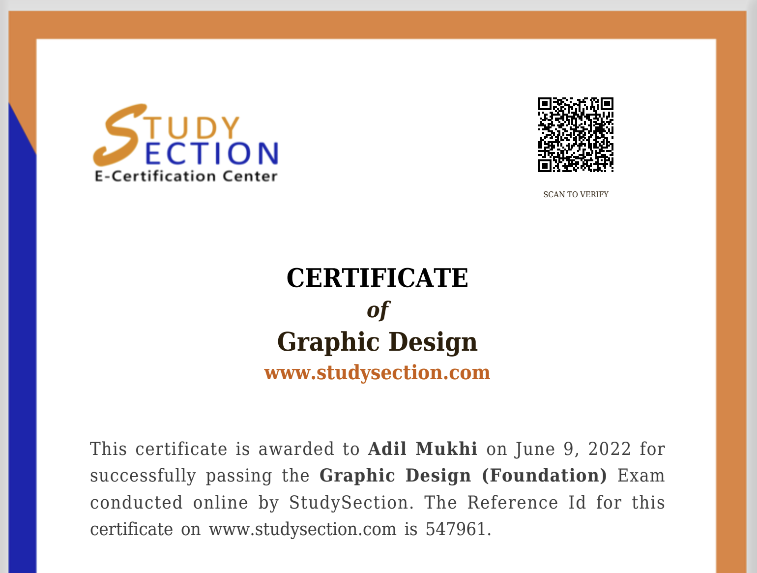 Certificate of Graphic Design