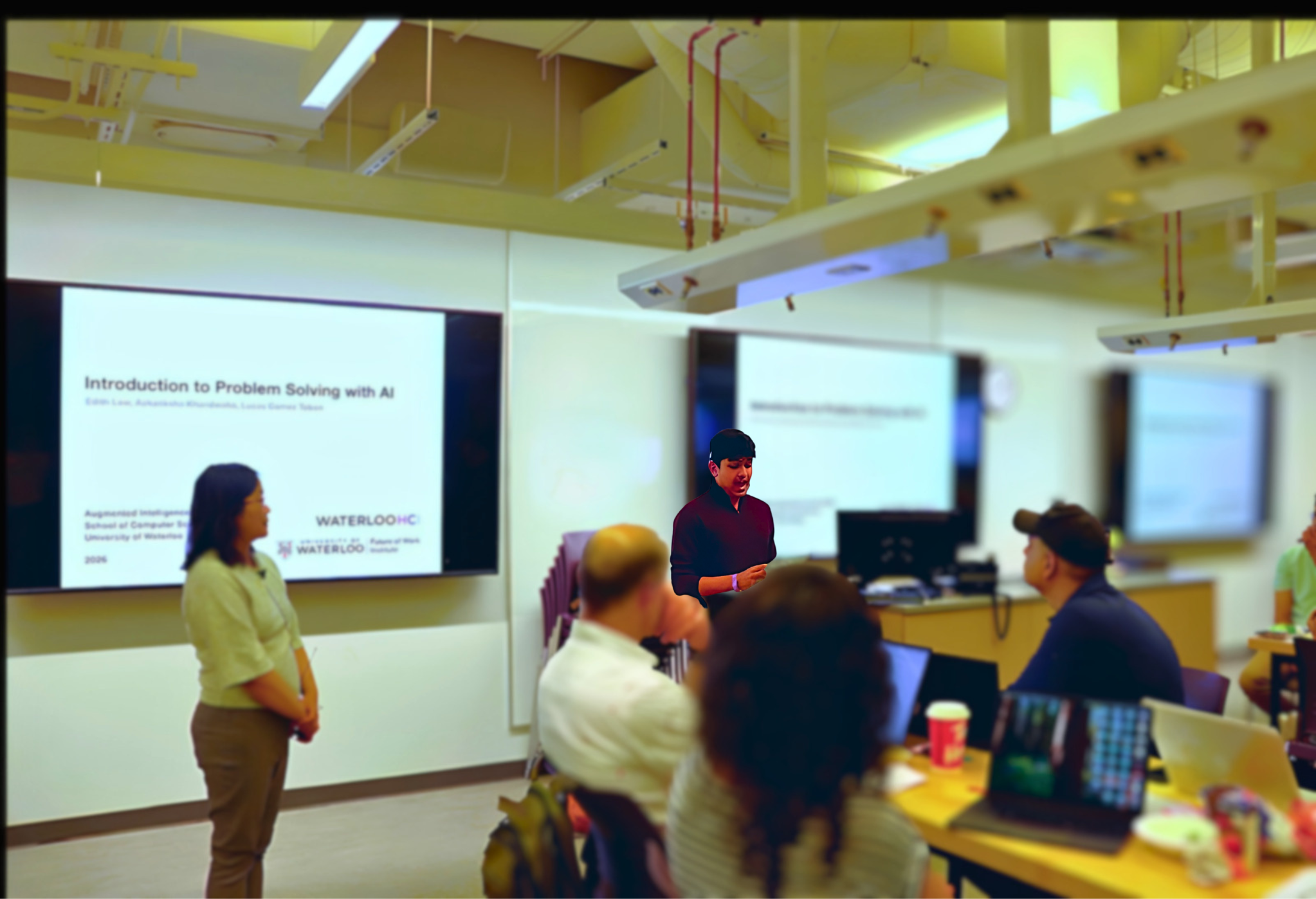 Adil Mukhi leading an AI workshop